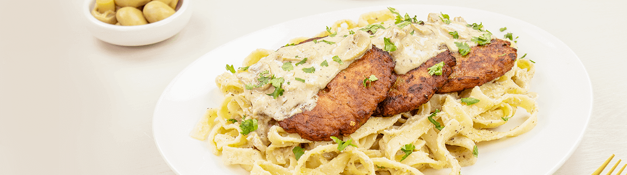 Chapli Kabab with Fettuccine Pasta