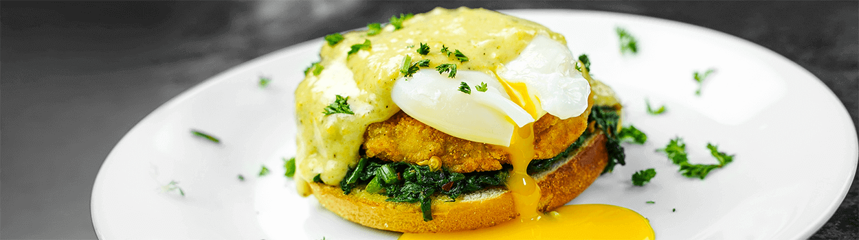 Chicken and Eggs Benedict with Hollandaise Sauce