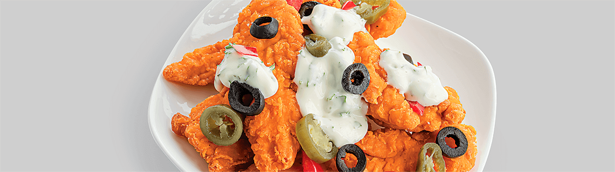 Crunchy Hot Tender Fries with Ranch Sauce