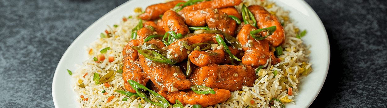 Fiery Chicken with Stir Fried Rice