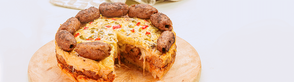 Kafta Kabab Spaghetti Cake