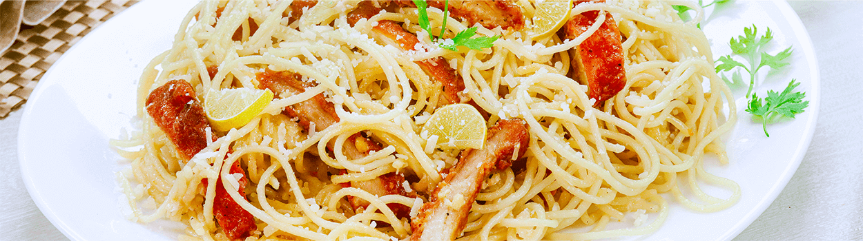 Lemon Spaghetti with Fried Fillet