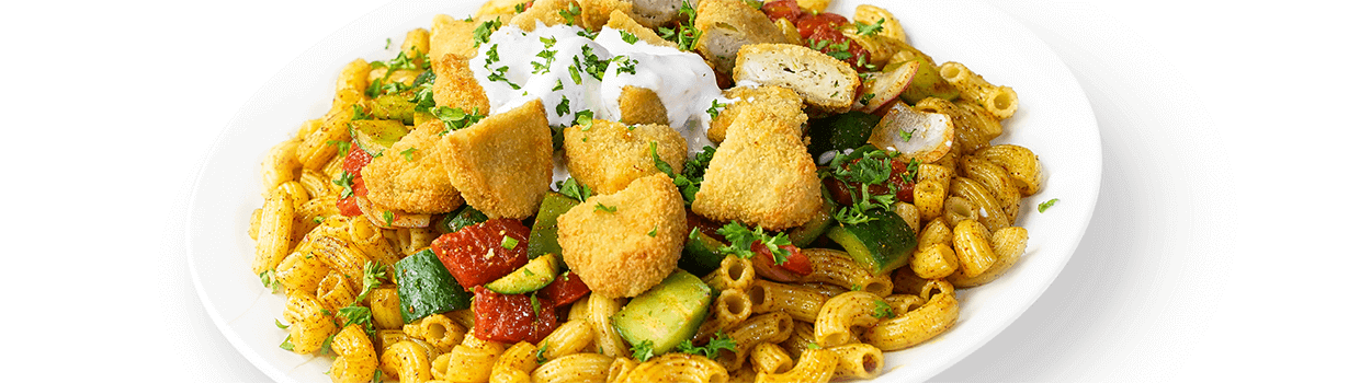 Moroccan Macaroni Salad with Haray Bharay Nuggets