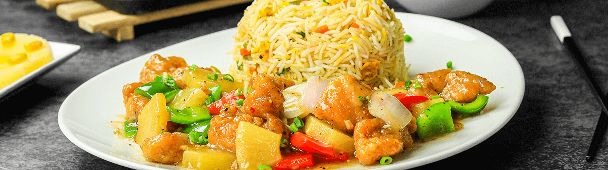 Pineapple Chicken with Fried Rice