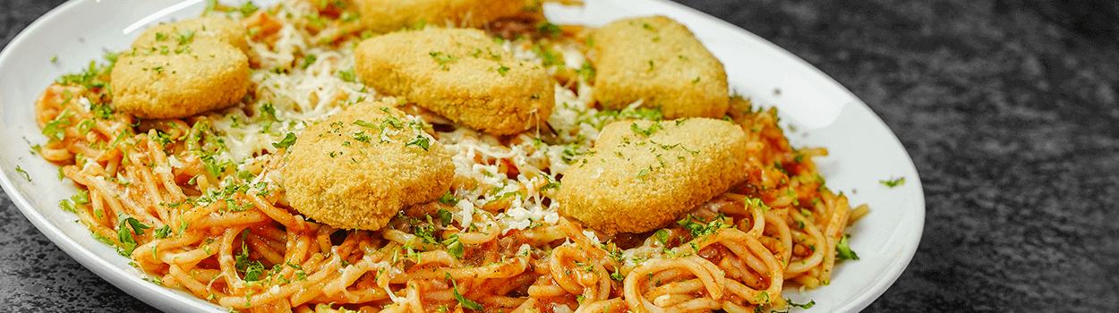 Red Sauce Spaghetti with Nuggets