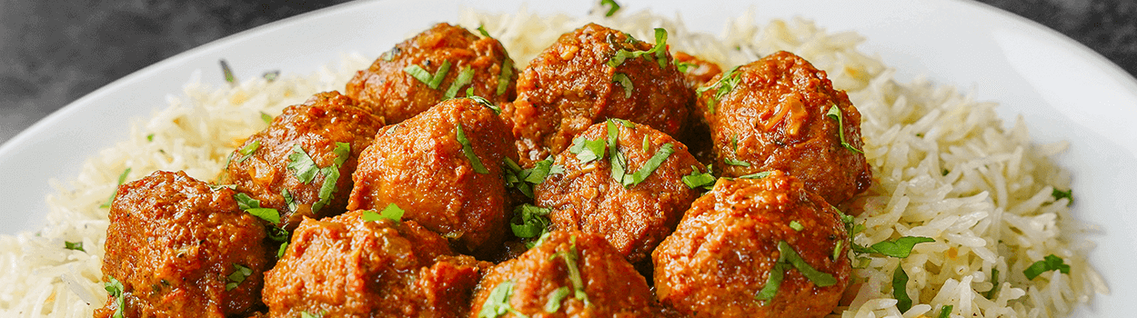 Tandoori Kofta Curry with Garlic Rice