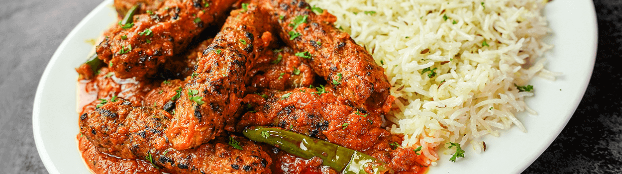 Tandoori Seekh Kabab Curry with Rice