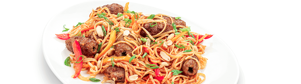 Thai Noodles with Kafta Kabab