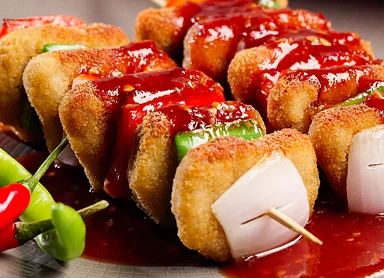 Pan Fried Nuggets Skewers