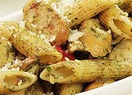 Breakfast Sausage Pesto Pasta