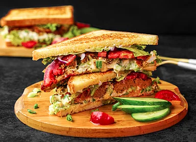 Egg Salad Sandwich with Shami Kabab