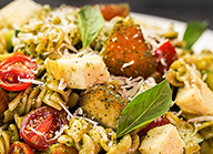 Fun Nuggets with Pesto Pasta Salad